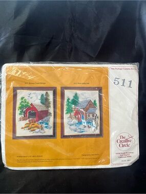 New The Creative Circle "Stoney Creek Bridge" Embroidery Stitching Kit
